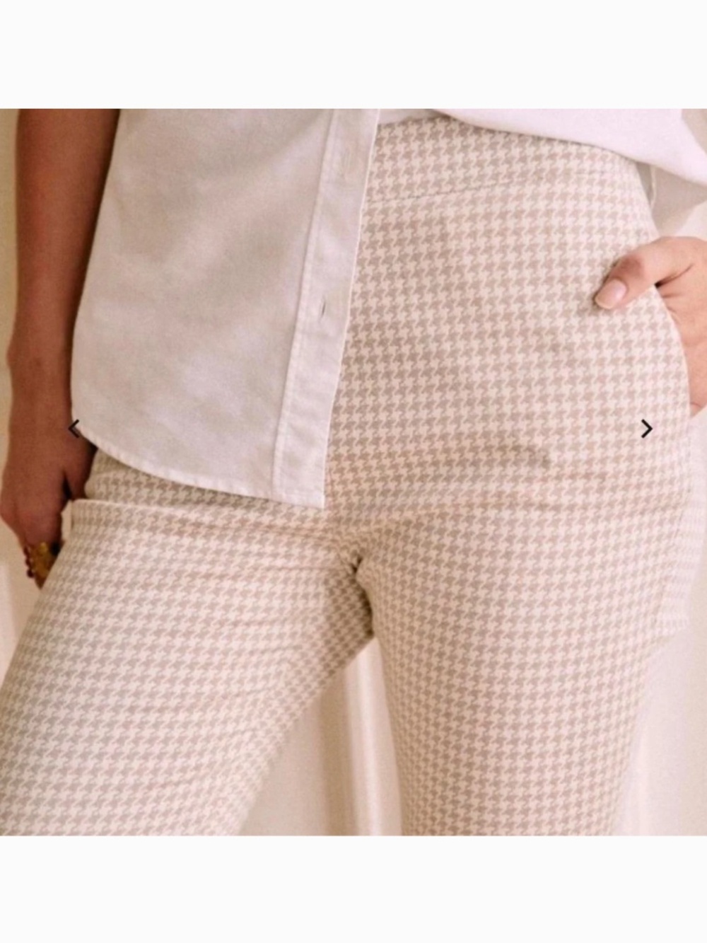 Sezane Houndstooth Clara Pants